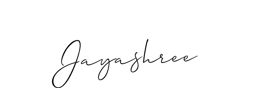 Design your own signature with our free online signature maker. With this signature software, you can create a handwritten (Allison_Script) signature for name Jayashree. Jayashree signature style 2 images and pictures png