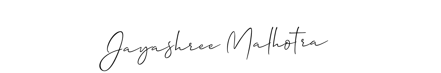 Create a beautiful signature design for name Jayashree Malhotra. With this signature (Allison_Script) fonts, you can make a handwritten signature for free. Jayashree Malhotra signature style 2 images and pictures png