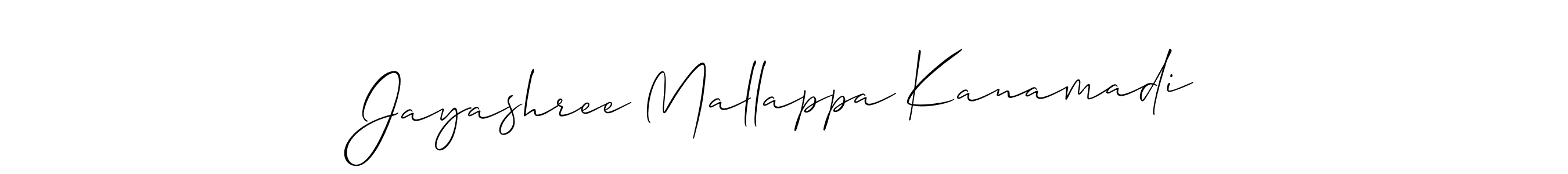 Design your own signature with our free online signature maker. With this signature software, you can create a handwritten (Allison_Script) signature for name Jayashree Mallappa Kanamadi. Jayashree Mallappa Kanamadi signature style 2 images and pictures png