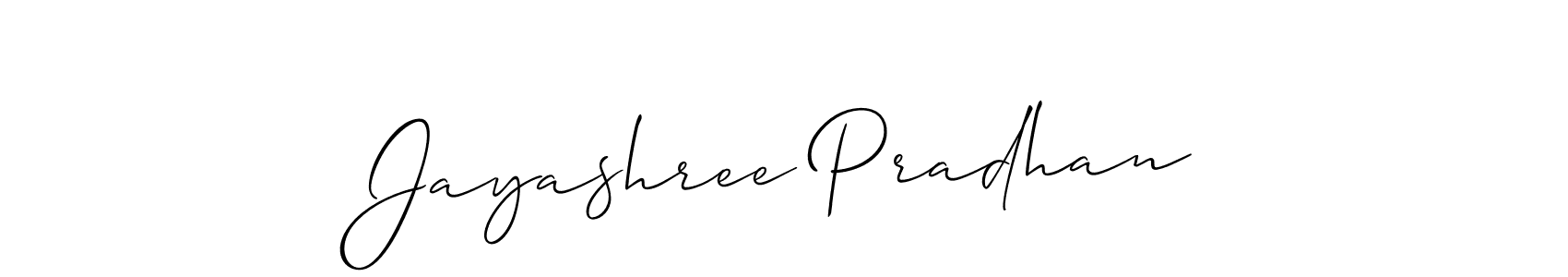 Create a beautiful signature design for name Jayashree Pradhan. With this signature (Allison_Script) fonts, you can make a handwritten signature for free. Jayashree Pradhan signature style 2 images and pictures png