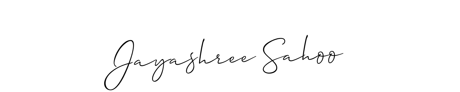 Use a signature maker to create a handwritten signature online. With this signature software, you can design (Allison_Script) your own signature for name Jayashree Sahoo. Jayashree Sahoo signature style 2 images and pictures png