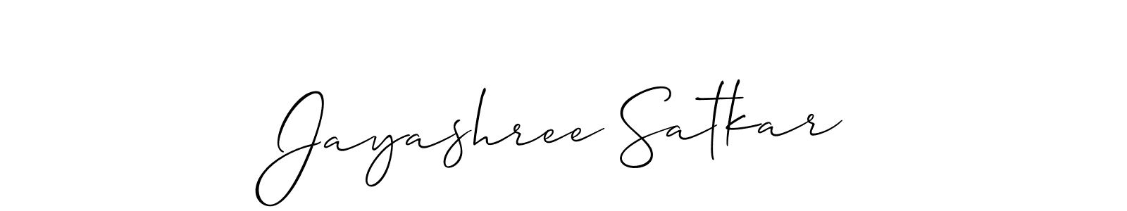 How to make Jayashree Satkar name signature. Use Allison_Script style for creating short signs online. This is the latest handwritten sign. Jayashree Satkar signature style 2 images and pictures png