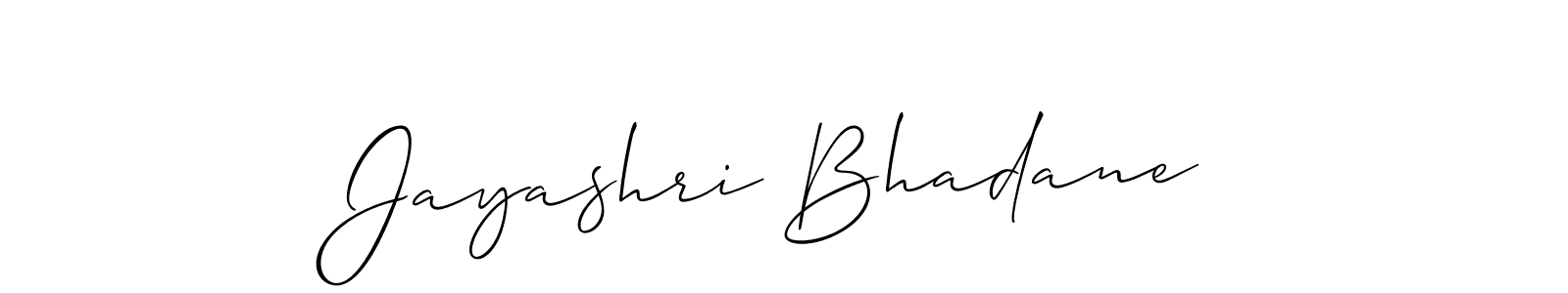 How to make Jayashri Bhadane signature? Allison_Script is a professional autograph style. Create handwritten signature for Jayashri Bhadane name. Jayashri Bhadane signature style 2 images and pictures png