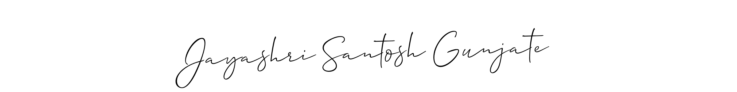 The best way (Allison_Script) to make a short signature is to pick only two or three words in your name. The name Jayashri Santosh Gunjate include a total of six letters. For converting this name. Jayashri Santosh Gunjate signature style 2 images and pictures png