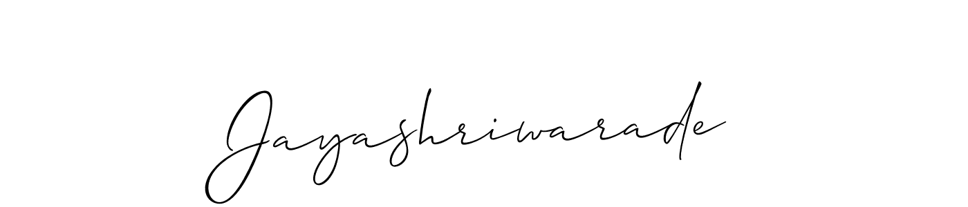 Design your own signature with our free online signature maker. With this signature software, you can create a handwritten (Allison_Script) signature for name Jayashriwarade. Jayashriwarade signature style 2 images and pictures png