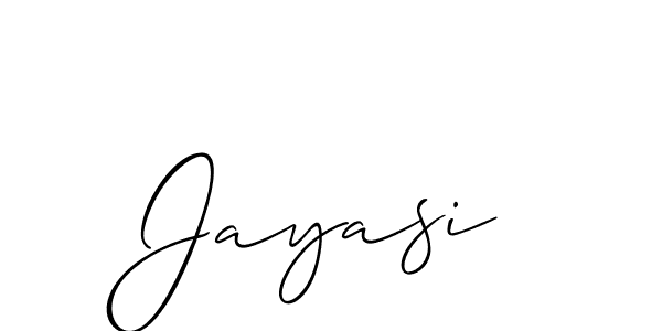 Allison_Script is a professional signature style that is perfect for those who want to add a touch of class to their signature. It is also a great choice for those who want to make their signature more unique. Get Jayasi name to fancy signature for free. Jayasi signature style 2 images and pictures png