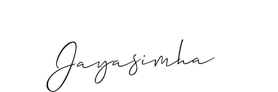Use a signature maker to create a handwritten signature online. With this signature software, you can design (Allison_Script) your own signature for name Jayasimha. Jayasimha signature style 2 images and pictures png