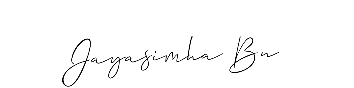 Also You can easily find your signature by using the search form. We will create Jayasimha Bn name handwritten signature images for you free of cost using Allison_Script sign style. Jayasimha Bn signature style 2 images and pictures png