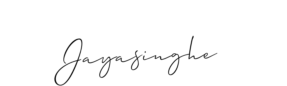 Design your own signature with our free online signature maker. With this signature software, you can create a handwritten (Allison_Script) signature for name Jayasinghe. Jayasinghe signature style 2 images and pictures png