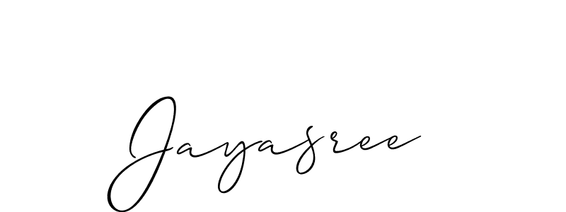 Design your own signature with our free online signature maker. With this signature software, you can create a handwritten (Allison_Script) signature for name Jayasree. Jayasree signature style 2 images and pictures png