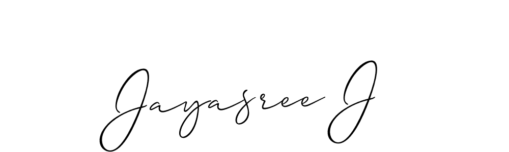 How to make Jayasree J signature? Allison_Script is a professional autograph style. Create handwritten signature for Jayasree J name. Jayasree J signature style 2 images and pictures png