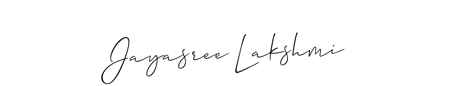 Make a beautiful signature design for name Jayasree Lakshmi. With this signature (Allison_Script) style, you can create a handwritten signature for free. Jayasree Lakshmi signature style 2 images and pictures png