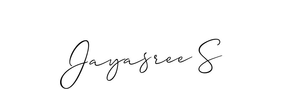 How to Draw Jayasree S signature style? Allison_Script is a latest design signature styles for name Jayasree S. Jayasree S signature style 2 images and pictures png