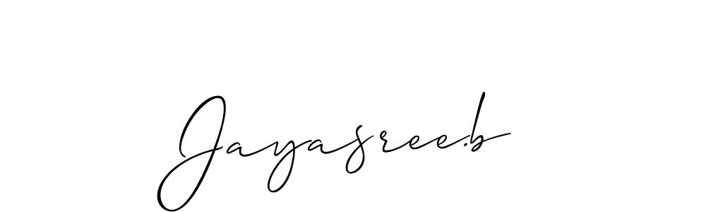 Create a beautiful signature design for name Jayasree.b. With this signature (Allison_Script) fonts, you can make a handwritten signature for free. Jayasree.b signature style 2 images and pictures png