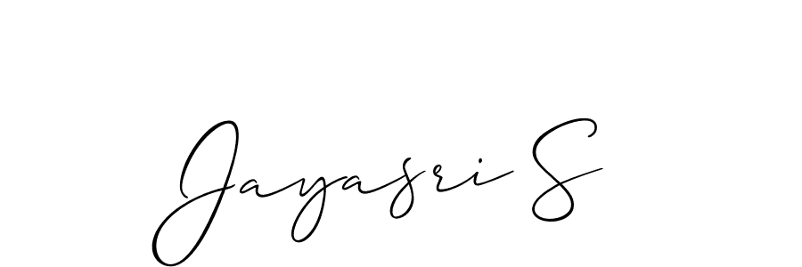 How to make Jayasri S signature? Allison_Script is a professional autograph style. Create handwritten signature for Jayasri S name. Jayasri S signature style 2 images and pictures png