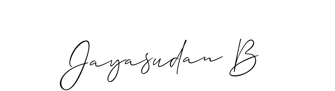 Jayasudan B stylish signature style. Best Handwritten Sign (Allison_Script) for my name. Handwritten Signature Collection Ideas for my name Jayasudan B. Jayasudan B signature style 2 images and pictures png