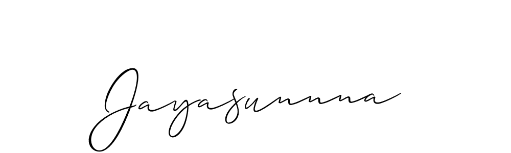 You should practise on your own different ways (Allison_Script) to write your name (Jayasunnna) in signature. don't let someone else do it for you. Jayasunnna signature style 2 images and pictures png