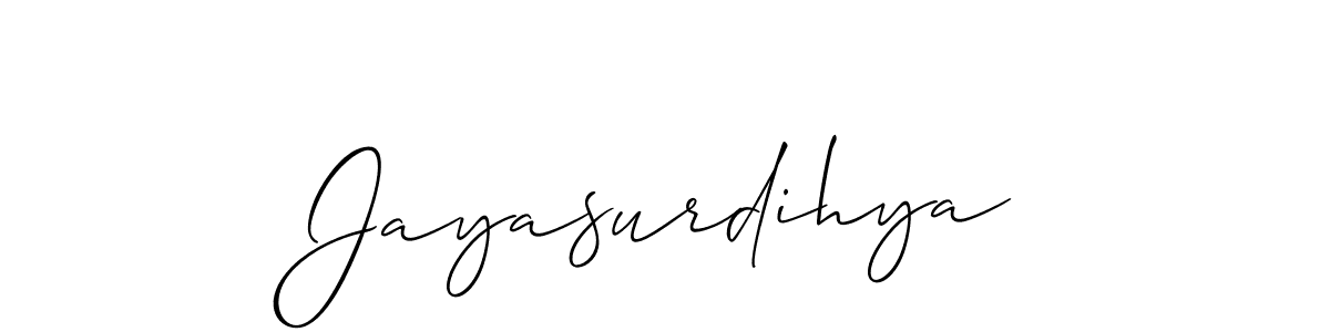 Make a short Jayasurdihya signature style. Manage your documents anywhere anytime using Allison_Script. Create and add eSignatures, submit forms, share and send files easily. Jayasurdihya signature style 2 images and pictures png