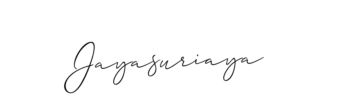 Make a beautiful signature design for name Jayasuriaya. With this signature (Allison_Script) style, you can create a handwritten signature for free. Jayasuriaya signature style 2 images and pictures png