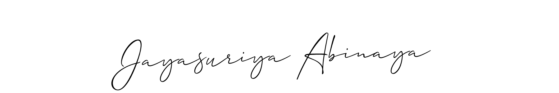 Allison_Script is a professional signature style that is perfect for those who want to add a touch of class to their signature. It is also a great choice for those who want to make their signature more unique. Get Jayasuriya Abinaya name to fancy signature for free. Jayasuriya Abinaya signature style 2 images and pictures png