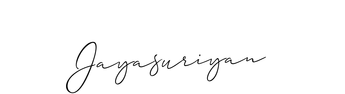 Allison_Script is a professional signature style that is perfect for those who want to add a touch of class to their signature. It is also a great choice for those who want to make their signature more unique. Get Jayasuriyan name to fancy signature for free. Jayasuriyan signature style 2 images and pictures png