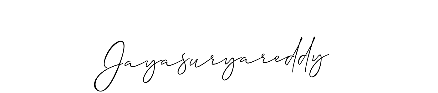 Make a beautiful signature design for name Jayasuryareddy. With this signature (Allison_Script) style, you can create a handwritten signature for free. Jayasuryareddy signature style 2 images and pictures png