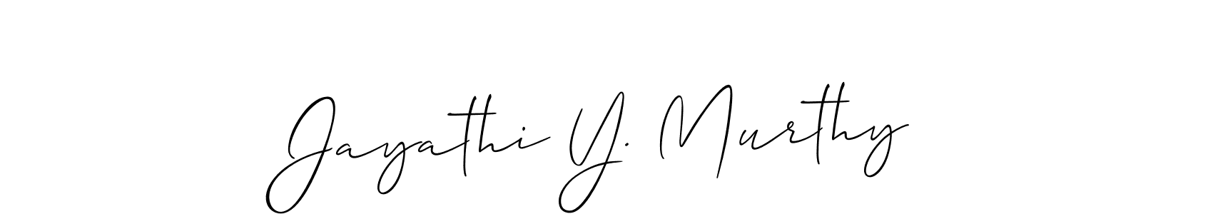 How to make Jayathi Y. Murthy name signature. Use Allison_Script style for creating short signs online. This is the latest handwritten sign. Jayathi Y. Murthy signature style 2 images and pictures png