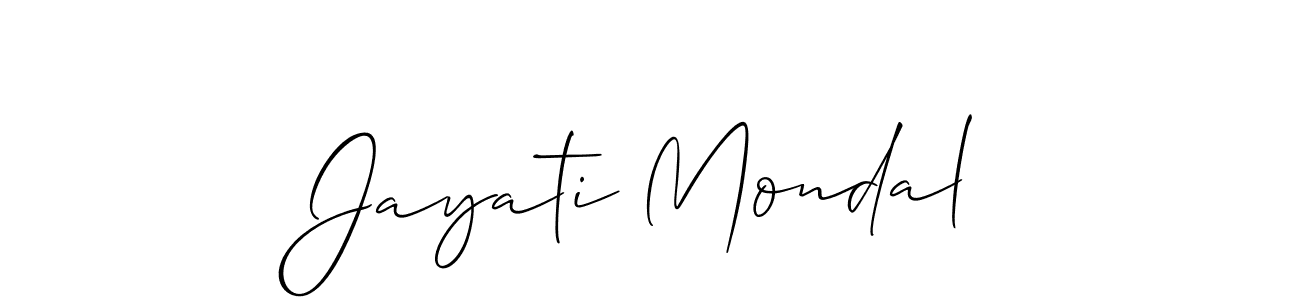 It looks lik you need a new signature style for name Jayati Mondal. Design unique handwritten (Allison_Script) signature with our free signature maker in just a few clicks. Jayati Mondal signature style 2 images and pictures png