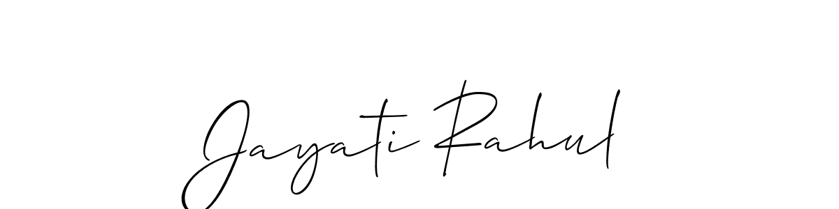 Jayati Rahul stylish signature style. Best Handwritten Sign (Allison_Script) for my name. Handwritten Signature Collection Ideas for my name Jayati Rahul. Jayati Rahul signature style 2 images and pictures png