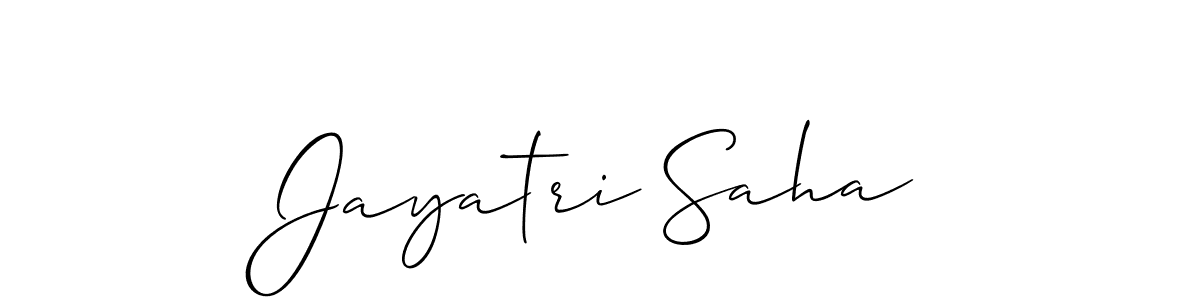 Also You can easily find your signature by using the search form. We will create Jayatri Saha name handwritten signature images for you free of cost using Allison_Script sign style. Jayatri Saha signature style 2 images and pictures png