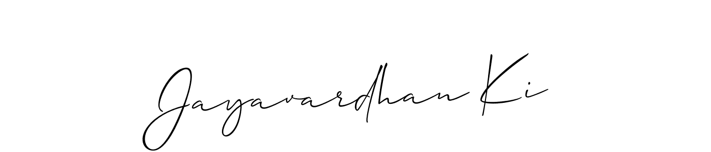Create a beautiful signature design for name Jayavardhan Ki. With this signature (Allison_Script) fonts, you can make a handwritten signature for free. Jayavardhan Ki signature style 2 images and pictures png