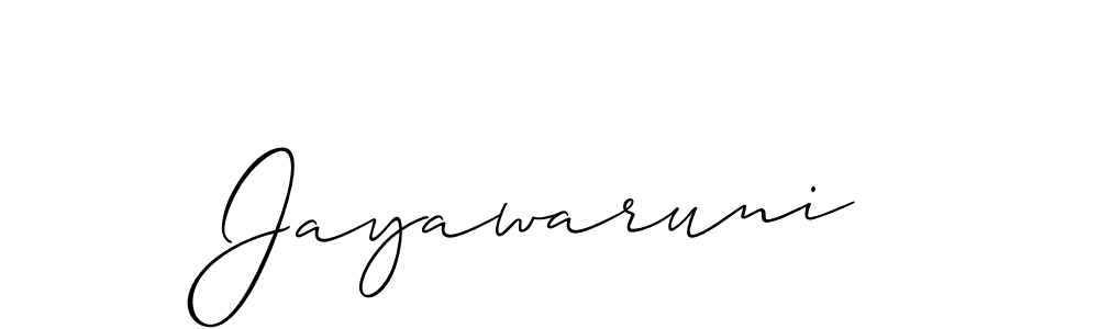 How to make Jayawaruni name signature. Use Allison_Script style for creating short signs online. This is the latest handwritten sign. Jayawaruni signature style 2 images and pictures png