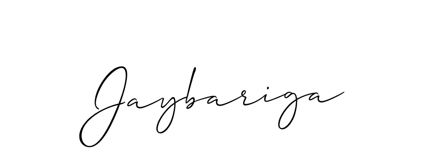 Use a signature maker to create a handwritten signature online. With this signature software, you can design (Allison_Script) your own signature for name Jaybariga. Jaybariga signature style 2 images and pictures png