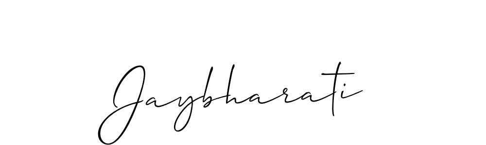 It looks lik you need a new signature style for name Jaybharati. Design unique handwritten (Allison_Script) signature with our free signature maker in just a few clicks. Jaybharati signature style 2 images and pictures png