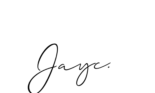 It looks lik you need a new signature style for name Jayc.. Design unique handwritten (Allison_Script) signature with our free signature maker in just a few clicks. Jayc. signature style 2 images and pictures png