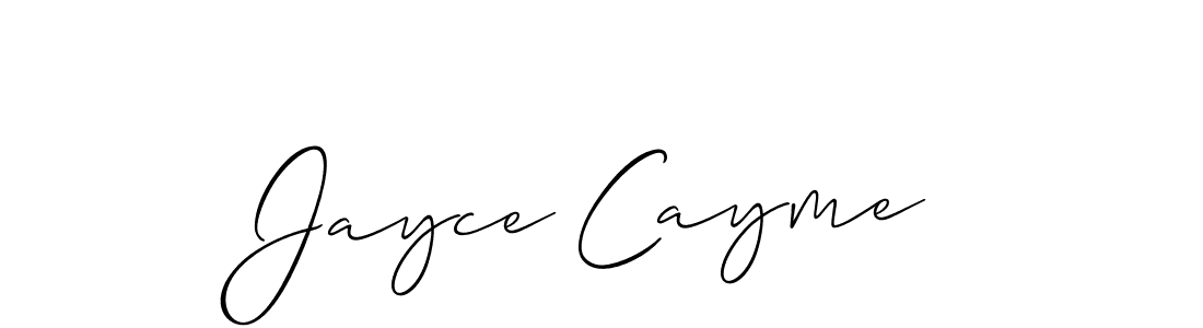 Jayce Cayme stylish signature style. Best Handwritten Sign (Allison_Script) for my name. Handwritten Signature Collection Ideas for my name Jayce Cayme. Jayce Cayme signature style 2 images and pictures png