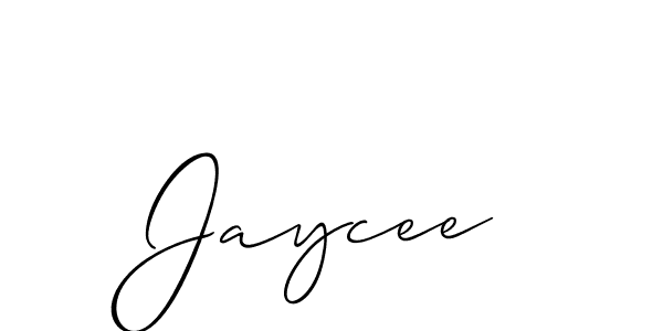 Use a signature maker to create a handwritten signature online. With this signature software, you can design (Allison_Script) your own signature for name Jaycee. Jaycee signature style 2 images and pictures png