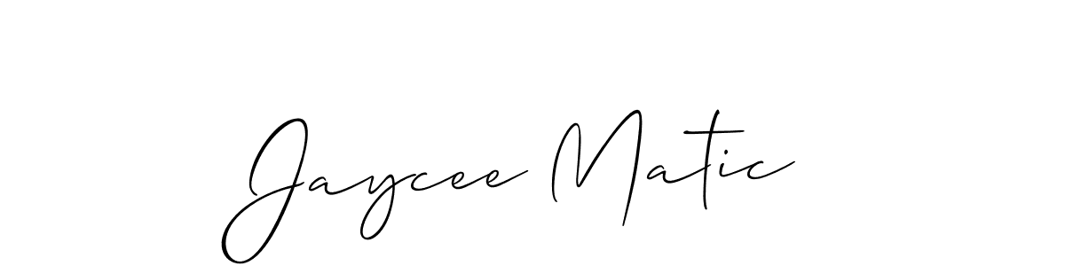 You should practise on your own different ways (Allison_Script) to write your name (Jaycee Matic) in signature. don't let someone else do it for you. Jaycee Matic signature style 2 images and pictures png