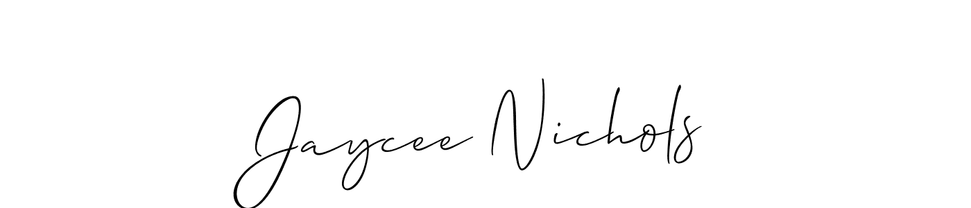Check out images of Autograph of Jaycee Nichols name. Actor Jaycee Nichols Signature Style. Allison_Script is a professional sign style online. Jaycee Nichols signature style 2 images and pictures png