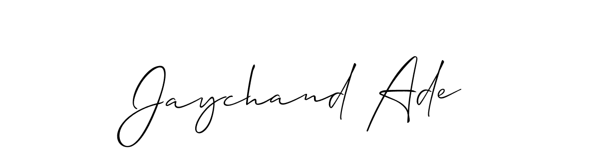 It looks lik you need a new signature style for name Jaychand Ade. Design unique handwritten (Allison_Script) signature with our free signature maker in just a few clicks. Jaychand Ade signature style 2 images and pictures png