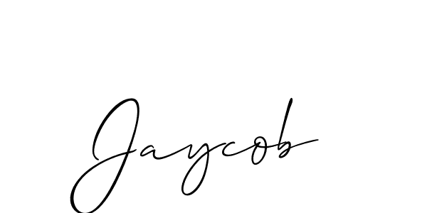 The best way (Allison_Script) to make a short signature is to pick only two or three words in your name. The name Jaycob include a total of six letters. For converting this name. Jaycob signature style 2 images and pictures png