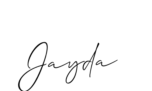 if you are searching for the best signature style for your name Jayda. so please give up your signature search. here we have designed multiple signature styles  using Allison_Script. Jayda signature style 2 images and pictures png