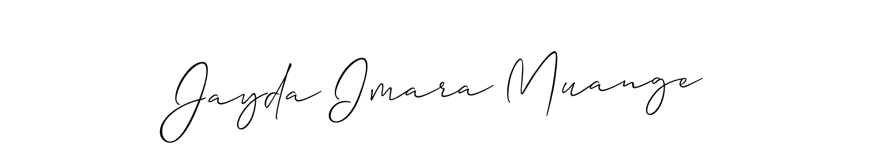 Use a signature maker to create a handwritten signature online. With this signature software, you can design (Allison_Script) your own signature for name Jayda Imara Muange. Jayda Imara Muange signature style 2 images and pictures png