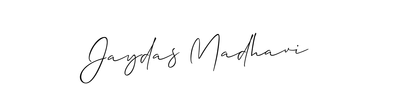Jaydas Madhavi stylish signature style. Best Handwritten Sign (Allison_Script) for my name. Handwritten Signature Collection Ideas for my name Jaydas Madhavi. Jaydas Madhavi signature style 2 images and pictures png