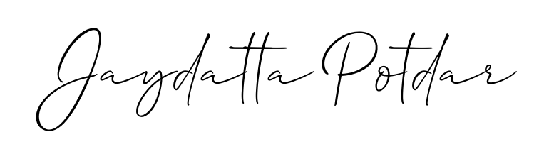 Quickly download Jaydatta Potdar name signature in high-resolution PNG using Allison_Script style. Ready to insert into PDFs and online applications. Jaydatta Potdar signature style 2 images and pictures png