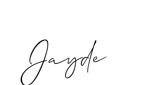 How to make Jayde signature? Allison_Script is a professional autograph style. Create handwritten signature for Jayde name. Jayde signature style 2 images and pictures png