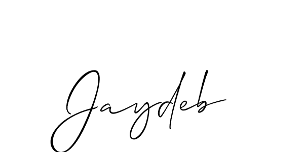 if you are searching for the best signature style for your name Jaydeb. so please give up your signature search. here we have designed multiple signature styles  using Allison_Script. Jaydeb signature style 2 images and pictures png