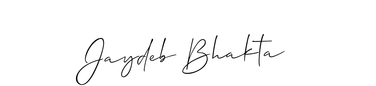 You should practise on your own different ways (Allison_Script) to write your name (Jaydeb Bhakta) in signature. don't let someone else do it for you. Jaydeb Bhakta signature style 2 images and pictures png