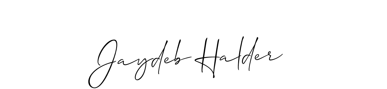 if you are searching for the best signature style for your name Jaydeb Halder. so please give up your signature search. here we have designed multiple signature styles  using Allison_Script. Jaydeb Halder signature style 2 images and pictures png