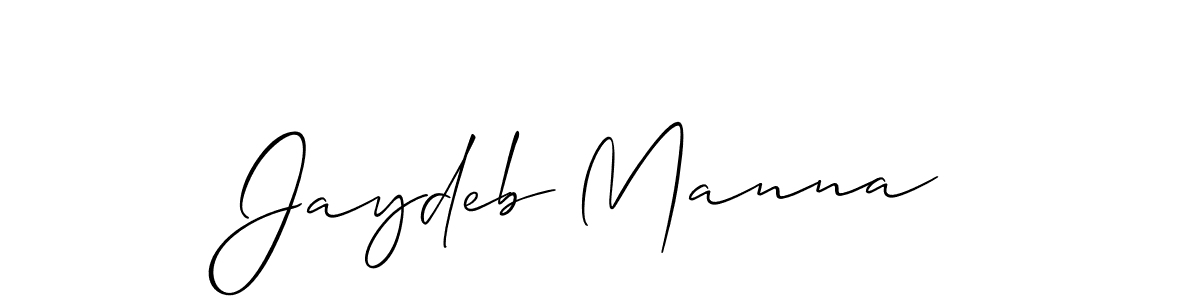 Jaydeb Manna stylish signature style. Best Handwritten Sign (Allison_Script) for my name. Handwritten Signature Collection Ideas for my name Jaydeb Manna. Jaydeb Manna signature style 2 images and pictures png